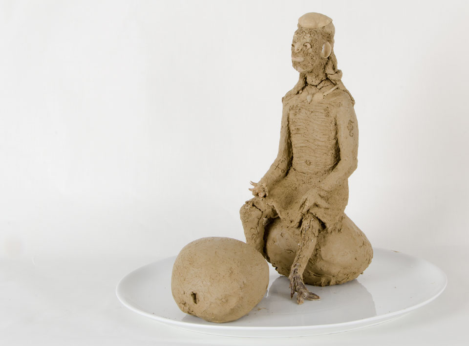 Tilda Lovell, "Orakel från havet/Lilla Poseidon", skiss. Foto: Jan Peter Dahlqvist, 2014