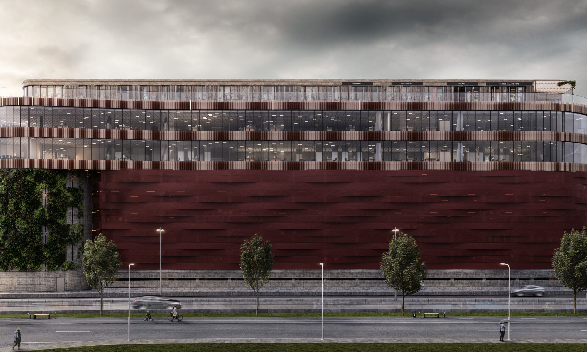 Bilden visar en visualiseringsbild av Parkeringshuset Masthugget Väst.