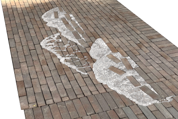 Mosaik på marktegel, skiss för Meriç Algüns förslag Högvattenhändelser. Mosaik i vågmönster