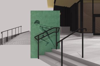 Bronsrelief som ska placeras på trappan till Askims nya simhall, av konstnären Hilda Hellström.