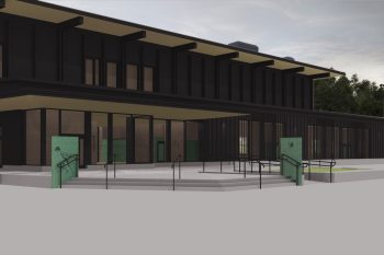 Vid entrétorget framför Askims nya simhall kommer två av Hilda Hellströms reliefer möta besökare. Relieferna föreställer en ung pojke på väg ut från simhallen, och en äldre kvinna på väg in.